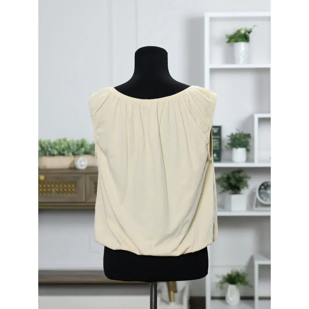 Madewell Bundle Floral Smocked Puff Sleeve Top Linen Blend Tank Boho Cottagecore